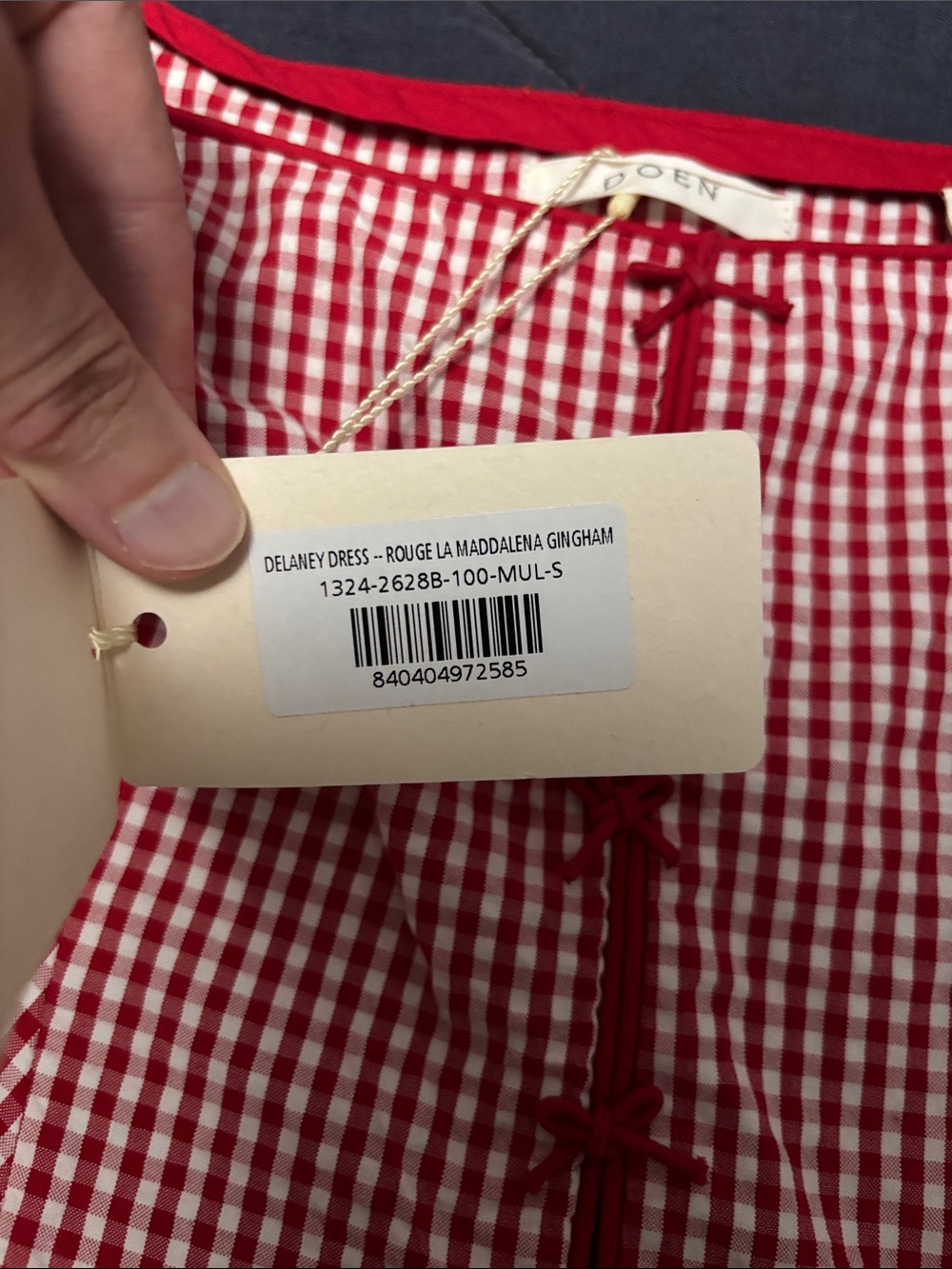 DÔEN Delaney Dress in Rouge La Maddalena Gingham, NWT - Picture 4 of 12